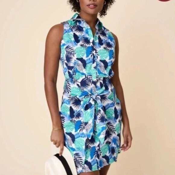 Untuckit Floral Palm Print Button Front Wrap Kenzie Dress - Picture 7 of 7